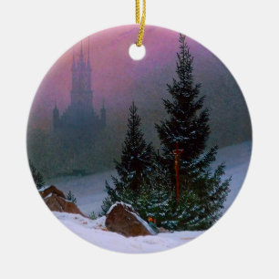 Winter Landscape Caspar David Friedrich Ceramic Tree Decoration