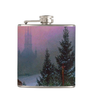 Winter Landscape Caspar David Friedrich Hip Flask