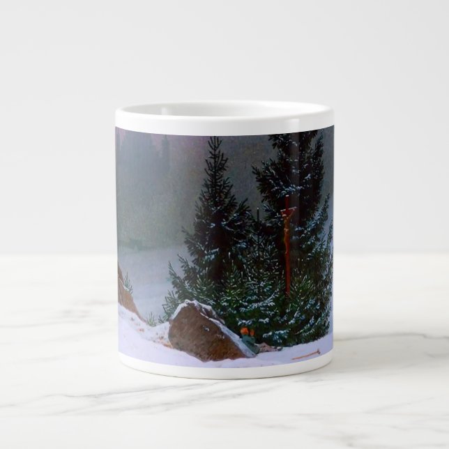 Winter Landscape Caspar David Friedrich Large Coffee Mug (Front)