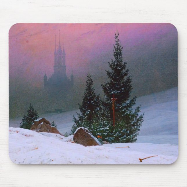 Winter Landscape Caspar David Friedrich Mouse Mat (Front)