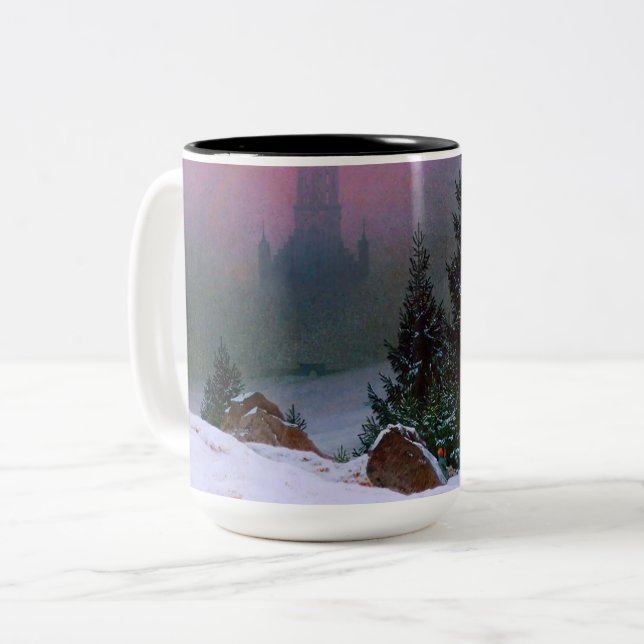 Winter Landscape Caspar David Friedrich Two-Tone Coffee Mug (Front Left)