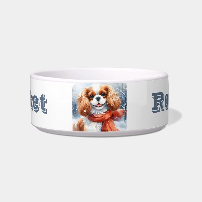 Winter Landscape Cavalier King Charles - Pet Bowl (Front)
