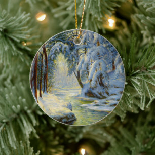 Winter Landscape, Christmas tree Ceramic Tree Decoration