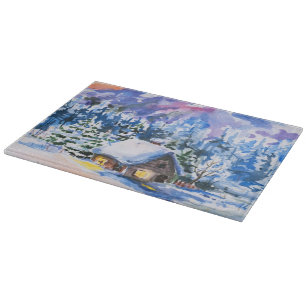 Winter landscape cutting board