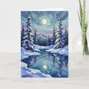 Winter Landscape for Christmas Card