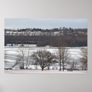 Winter Landscape Frozen Lake Poster