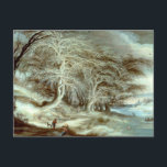 Winter Landscape Gijsbrecht Leytens Postcard<br><div class="desc">Postcard featuring Gijsbrecht Leytens’ oil painting Winter Landscape with People Strolling on the Banks of a Frozen River Where Children Play (1611-1657). A peaceful winter scene shows various people walking or resting in a snow covered forest. A wonderful gift for the winter season and Flemish art collectors!</div>