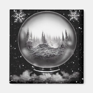 Winter Landscape Globe Magnet