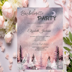 Winter Landscape Greenpine Forest Bachelorette    Invitation