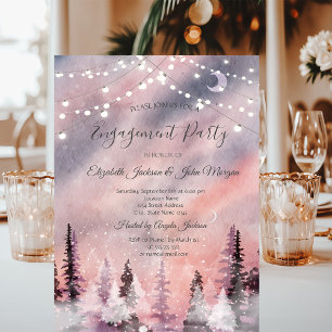 Winter Landscape Greenpine Forest Engagement  Invitation