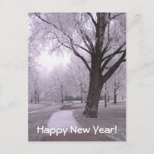 Winter landscape holiday postcard