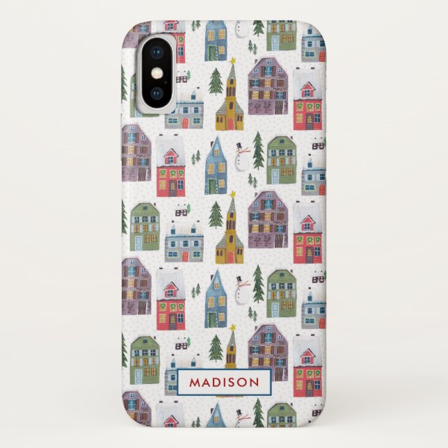 Winter landscape houses | Christmas Holiday | Case-Mate iPhone Case (Back)