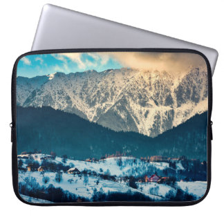 Winter landscape in Carpathian Mountain. Bran, Rom Laptop Sleeve