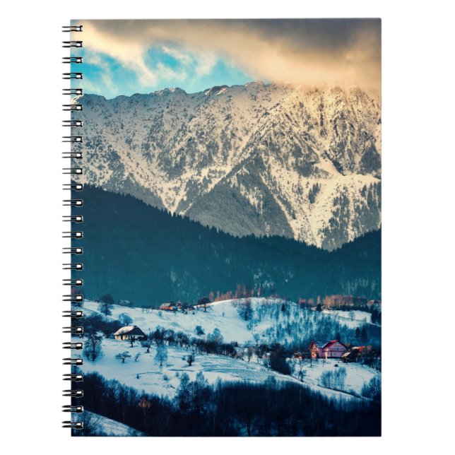 Winter landscape in Carpathian Mountain. Bran, Rom Notebook (Front)
