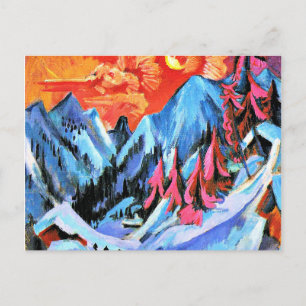 Winter Landscape in Moonlight by Ernst Kirchner Postcard