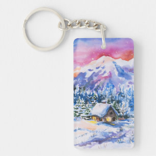 Winter landscape key ring