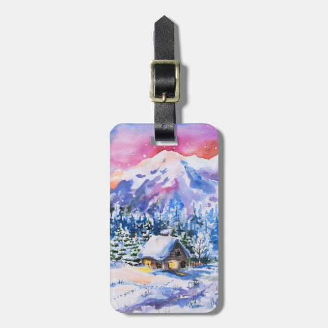 Winter landscape luggage tag (Front Vertical)
