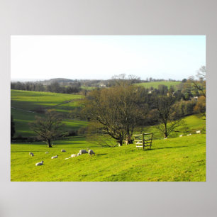 Winter landscape near Chard in Somerset Poster