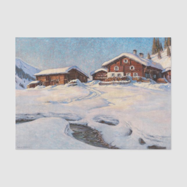 Winter Landscape near Davos  Tissue Paper (Front)