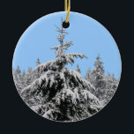 Winter Landscape Ornament Snow Trees Decorations<br><div class="desc">Winter Wonderland Ornaments Holiday Snow Covered Trees Classic Decorations Beautiful Peace Joy Christmas Gifts Hanukkah Neutral Holiday Decorations Keepsakes & Gifts for Friend Family Men Women Kids Home & Office Original Stylish Nondenominational Holiday Art Decorations Holiday Greetings Christmas / Hanukkah Cards & Nonsecular Holiday Gifts Design by Kim Hunter. See...</div>