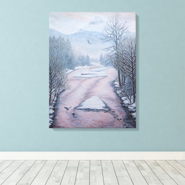 Winter Landscape Painting 9 Eagles River Print (Insitu(Wood Floor))