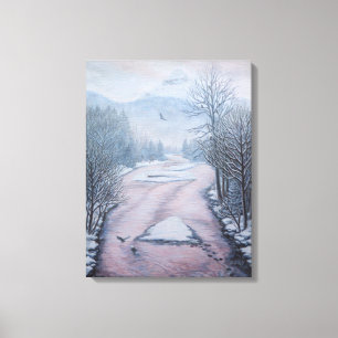 Winter Landscape Painting 9 Eagles River Print