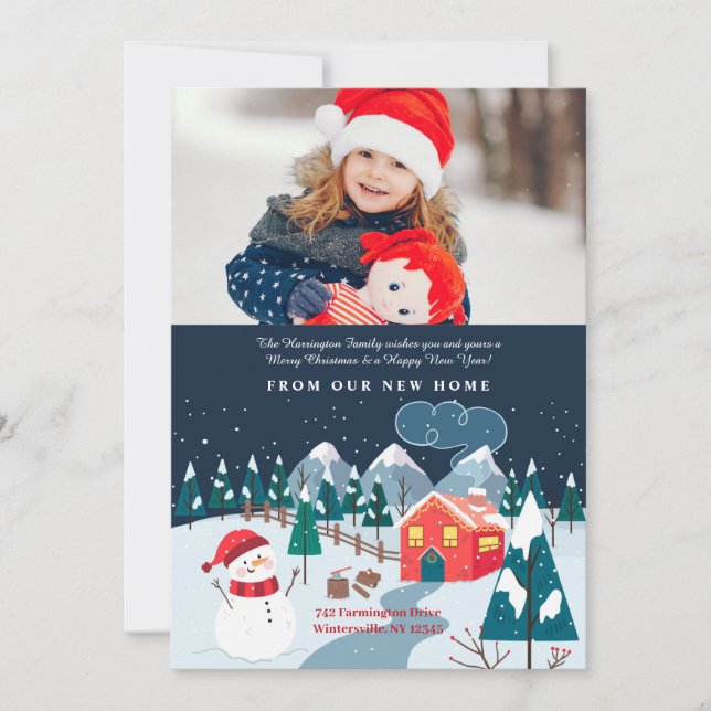 Winter Landscape Photo Holiday Moving Announcement (Front)