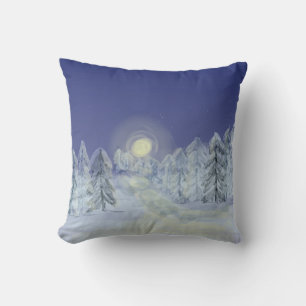 Winter landscape pillow