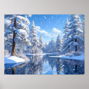 Winter landscape poster