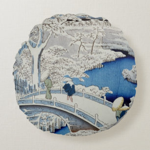 Winter Landscape Round Cushion