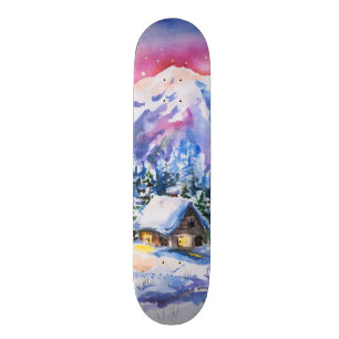 Winter landscape skateboard