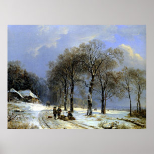 Winter Landscape Sleigh - Koekkoek Poster