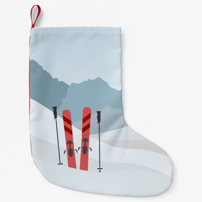 Winter landscape small christmas stocking (Front)