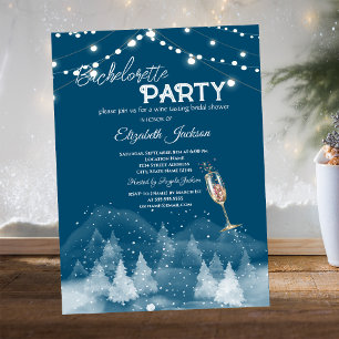Winter Landscape Snow Bachelorette   Invitation