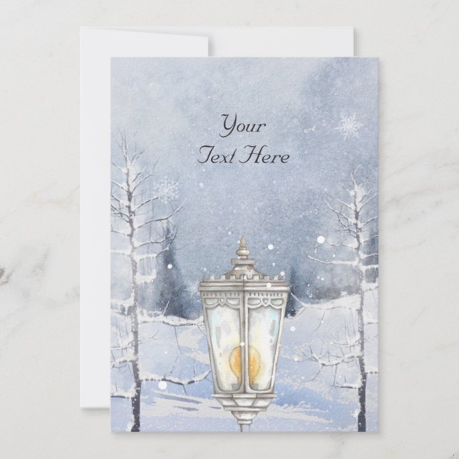 Winter landscape snowy forest  holiday card (Front)