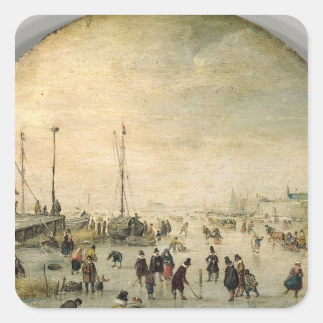 Winter Landscape Square Sticker (Front)