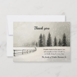 Winter Landscape Sympathy Thank You Card