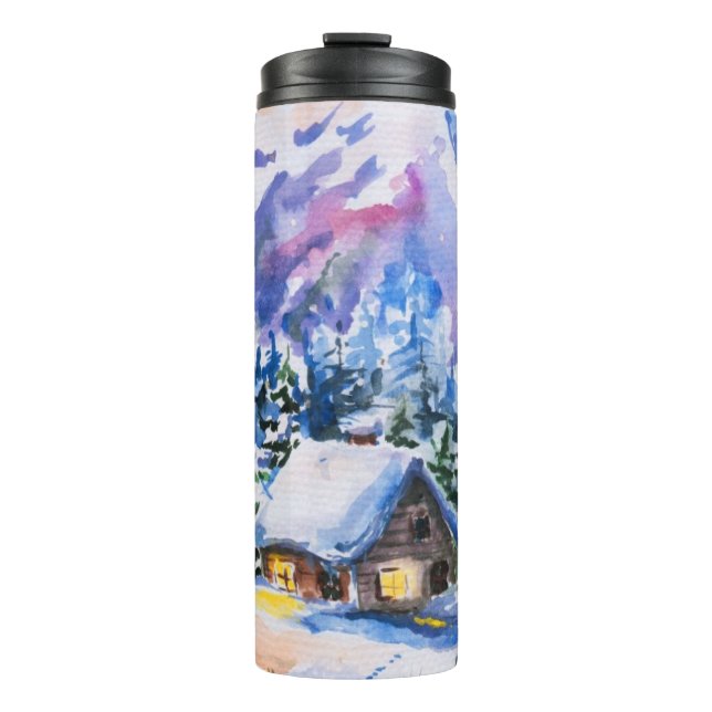 Winter landscape thermal tumbler (Front)