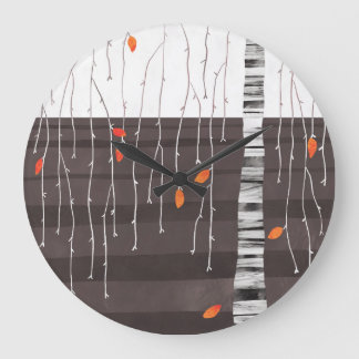 Winter Landscape Tree Art Large Clock