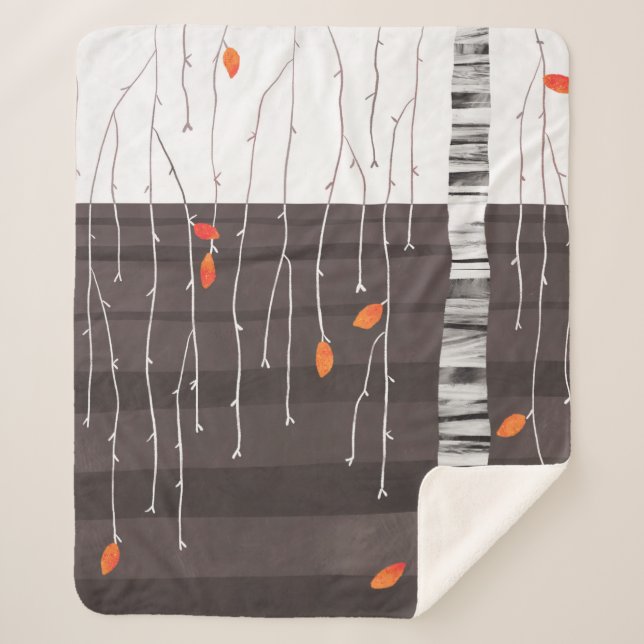 Winter Landscape Tree Art Sherpa Blanket (Front)