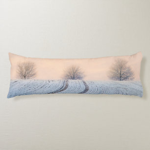 Winter Landscape Trees with Hoarfrost - Body Cushion