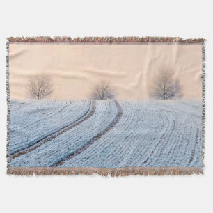 Winter Landscape Trees with Hoarfrost cosy Blanket