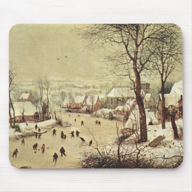 Winter Landscape with a Bird Trap - 1565 Mouse Mat (Front)