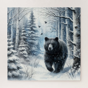 Winter Landscape With Bear Jigsaw Puzzle