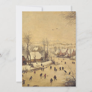Winter landscape with bird trap by Pieter Brueghel Invitation