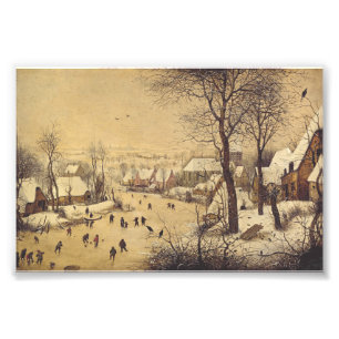Winter landscape with bird trap by Pieter Brueghel Photo Print