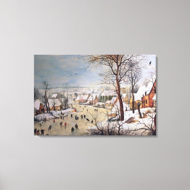 Winter Landscape with Birdtrap, 1601 Canvas Print (Front)