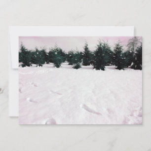 Winter landscape with larches in the snow invitation