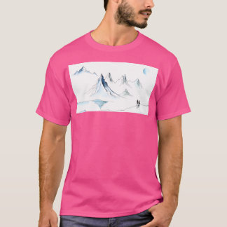 Winter Landscape With Mountains Long T-Shirt