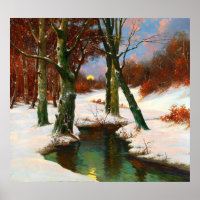 Winter Landscape with Rising Moon Adolf Kaufmann